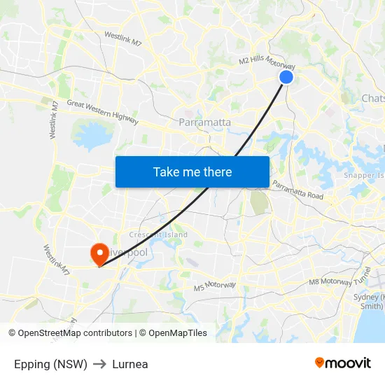 Epping (NSW) to Lurnea map