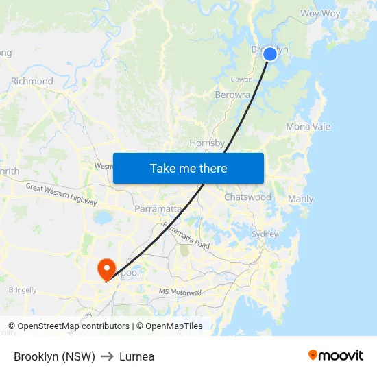 Brooklyn (NSW) to Lurnea map