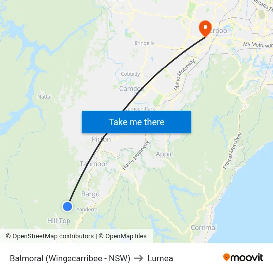 Balmoral (Wingecarribee - NSW) to Lurnea map