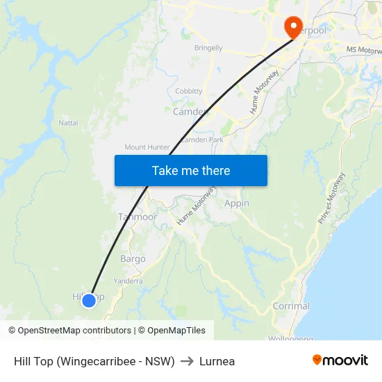 Hill Top (Wingecarribee - NSW) to Lurnea map
