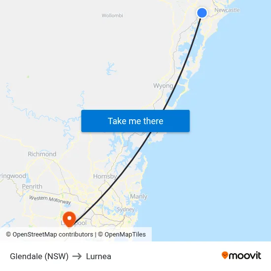 Glendale (NSW) to Lurnea map