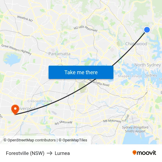 Forestville (NSW) to Lurnea map