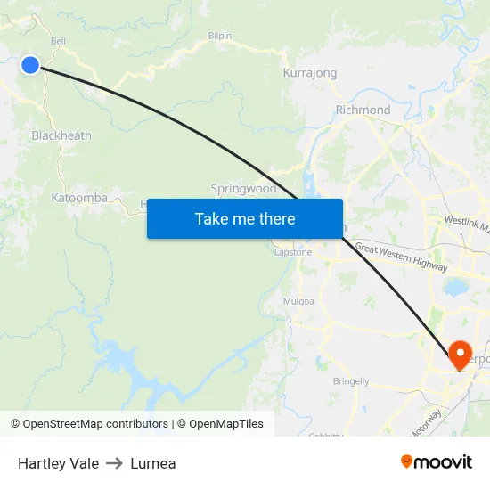 Hartley Vale to Lurnea map