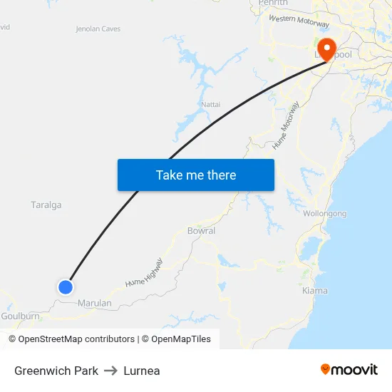 Greenwich Park to Lurnea map