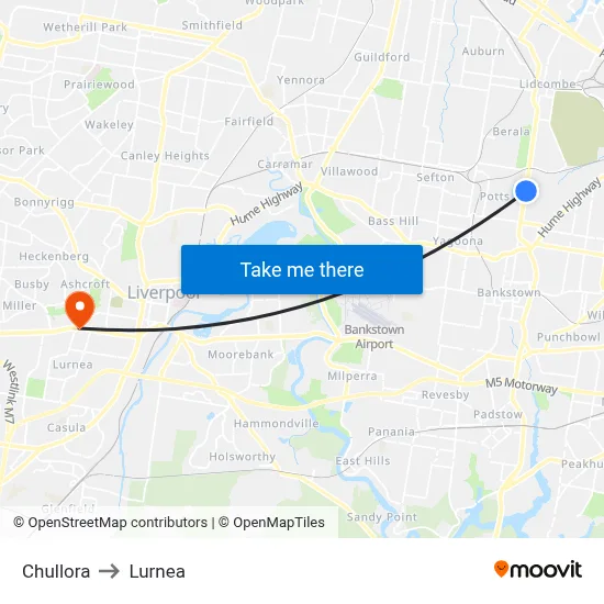 Chullora to Lurnea map