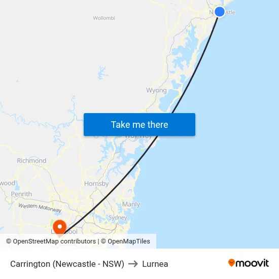 Carrington (Newcastle - NSW) to Lurnea map