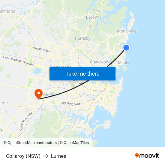 Collaroy (NSW) to Lurnea map