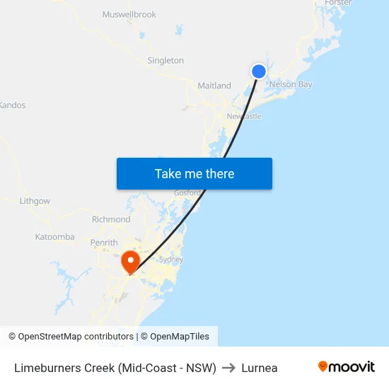 Limeburners Creek (Mid-Coast - NSW) to Lurnea map