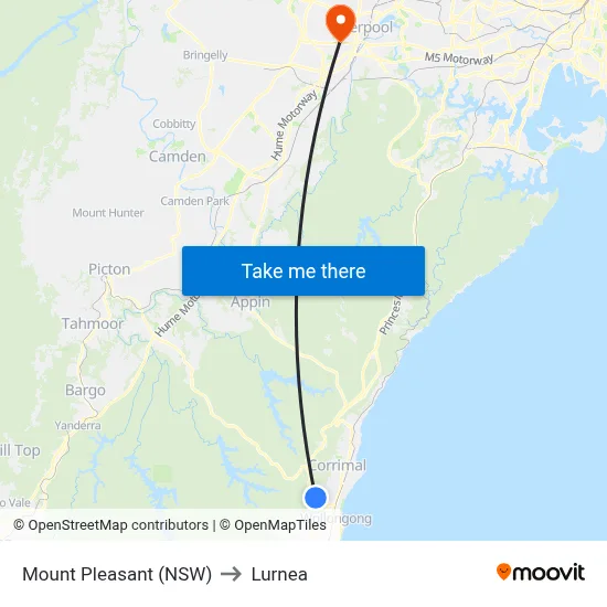 Mount Pleasant (NSW) to Lurnea map