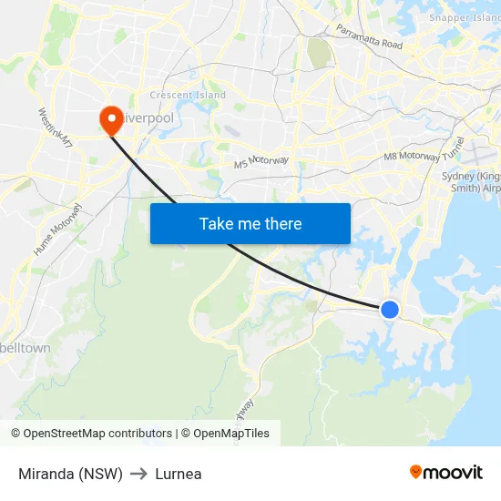 Miranda (NSW) to Lurnea map