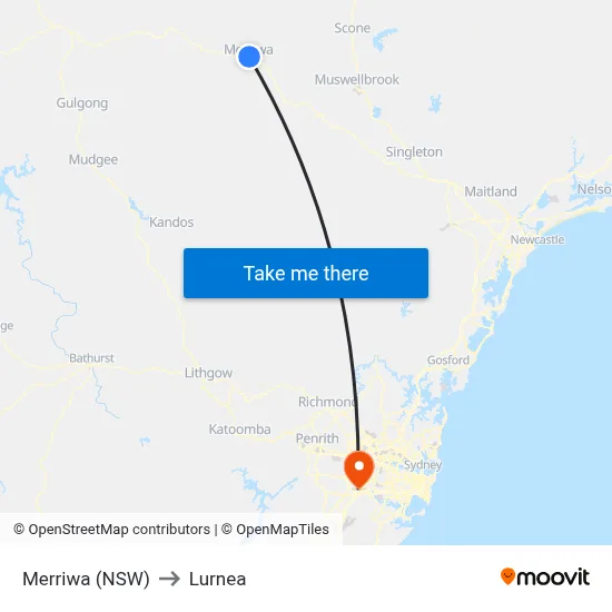 Merriwa (NSW) to Lurnea map