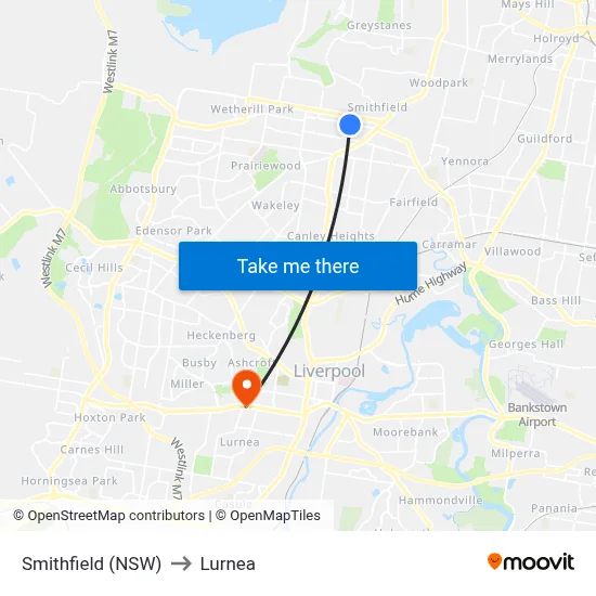 Smithfield (NSW) to Lurnea map