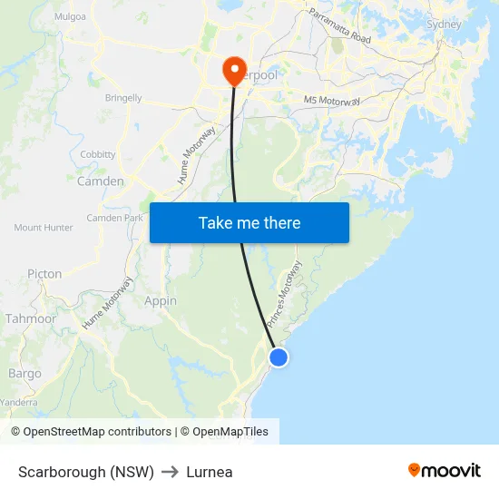 Scarborough (NSW) to Lurnea map
