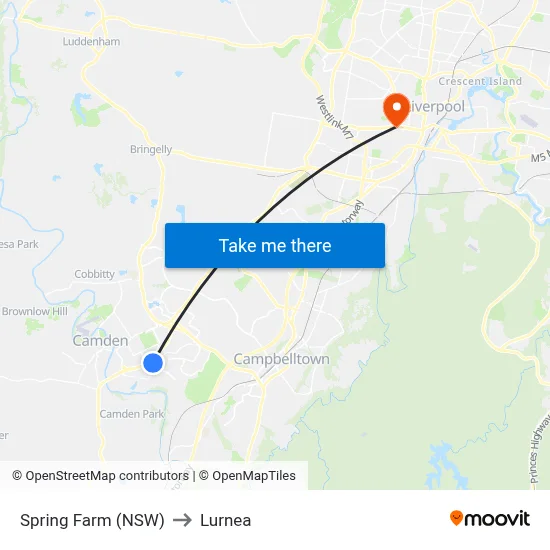 Spring Farm (NSW) to Lurnea map