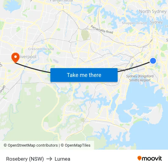 Rosebery (NSW) to Lurnea map