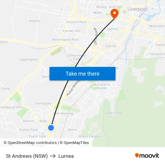 St Andrews (NSW) to Lurnea map