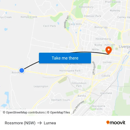 Rossmore (NSW) to Lurnea map