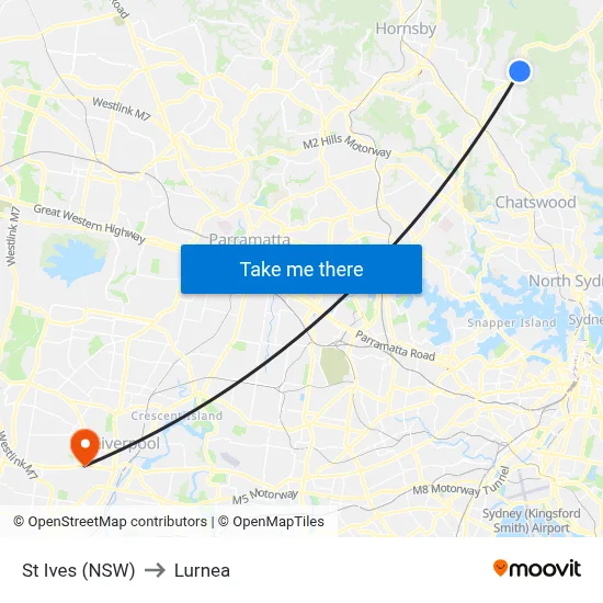 St Ives (NSW) to Lurnea map