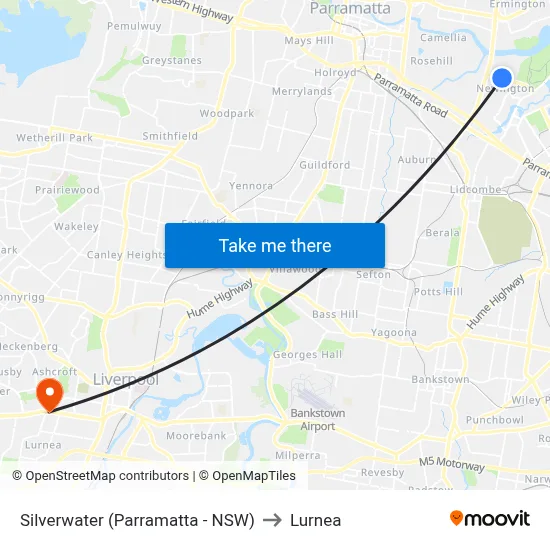 Silverwater (Parramatta - NSW) to Lurnea map