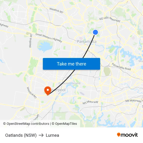 Oatlands (NSW) to Lurnea map