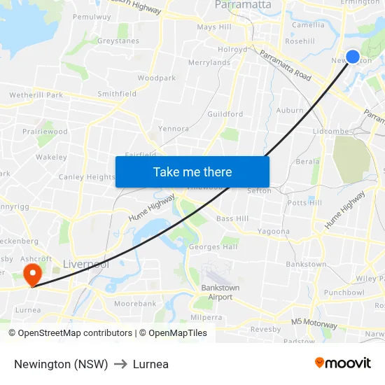 Newington (NSW) to Lurnea map