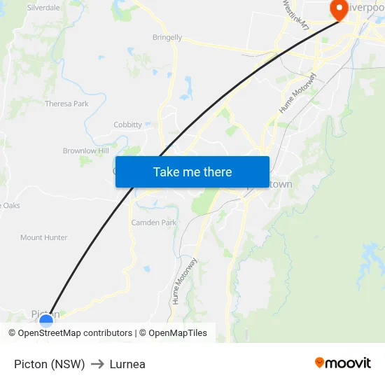 Picton (NSW) to Lurnea map