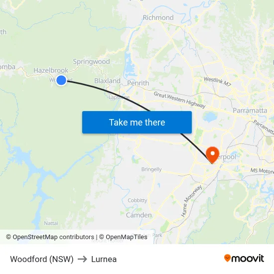 Woodford (NSW) to Lurnea map
