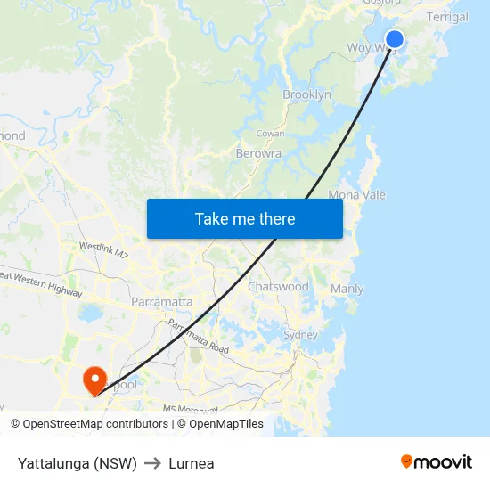 Yattalunga (NSW) to Lurnea map