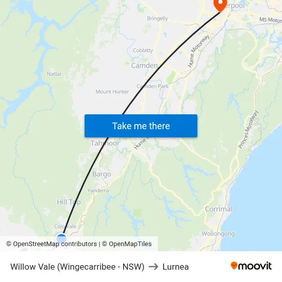 Willow Vale (Wingecarribee - NSW) to Lurnea map