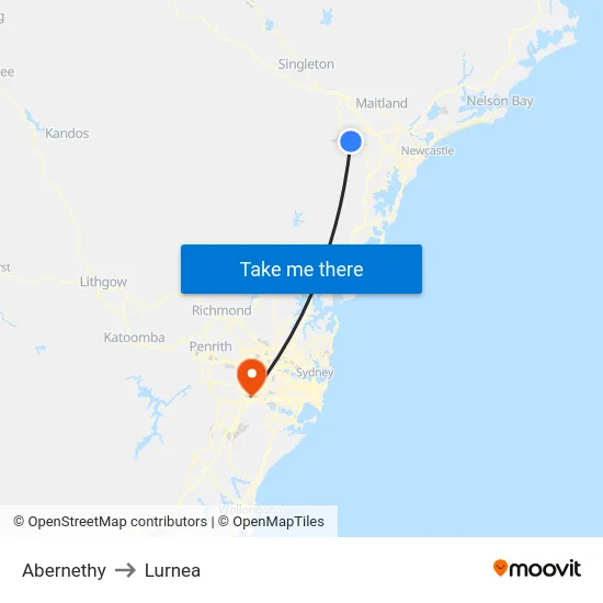 Abernethy to Lurnea map