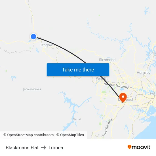 Blackmans Flat to Lurnea map