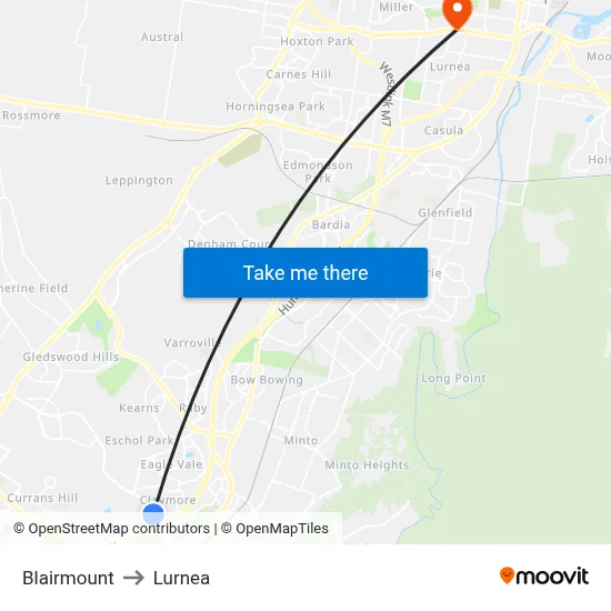 Blairmount to Lurnea map