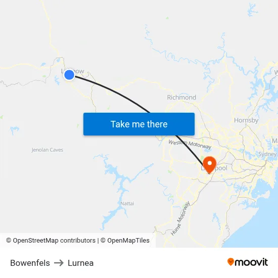 Bowenfels to Lurnea map