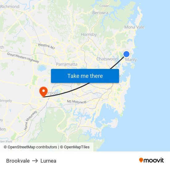 Brookvale to Lurnea map