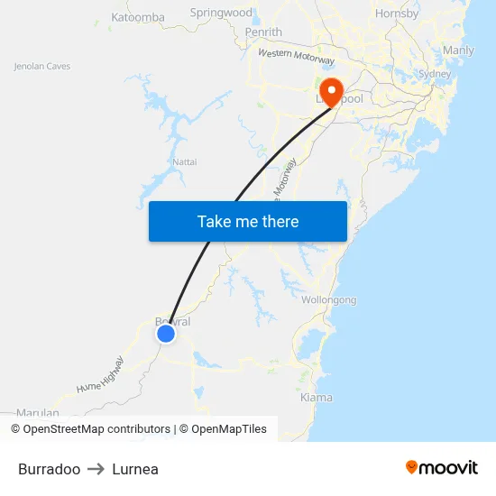 Burradoo to Lurnea map