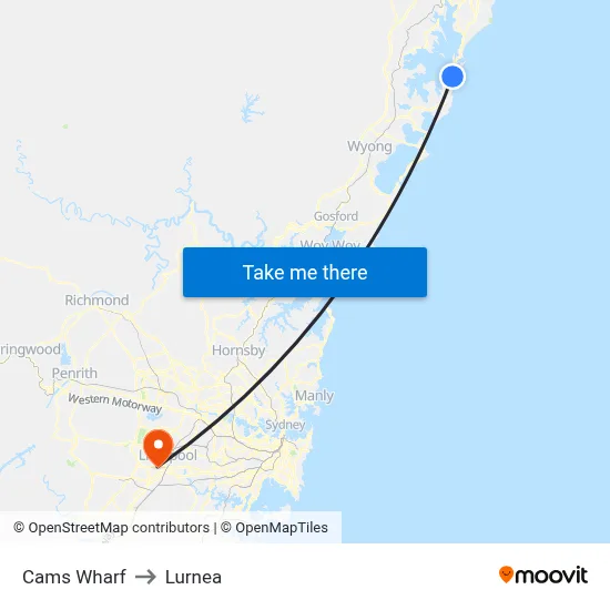 Cams Wharf to Lurnea map