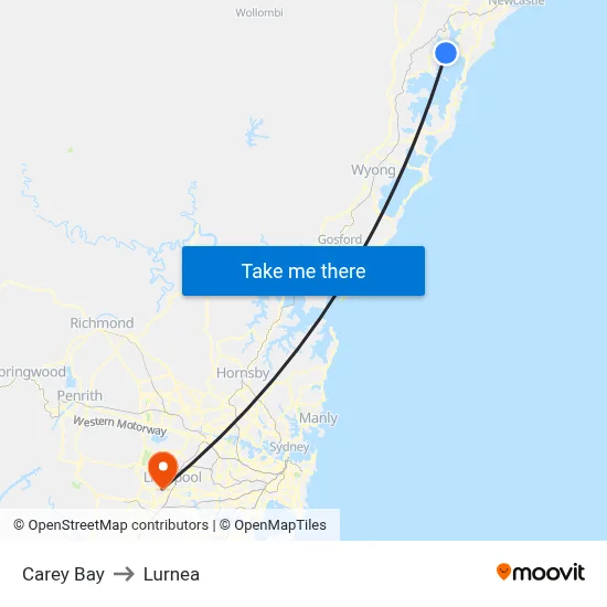 Carey Bay to Lurnea map