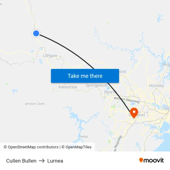 Cullen Bullen to Lurnea map