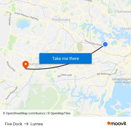 Five Dock to Lurnea map