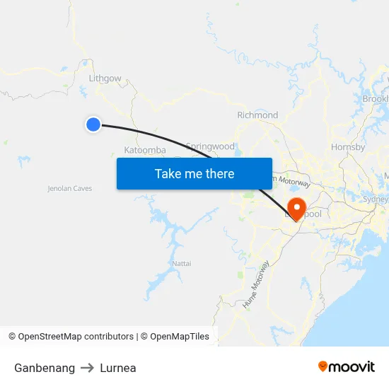 Ganbenang to Lurnea map