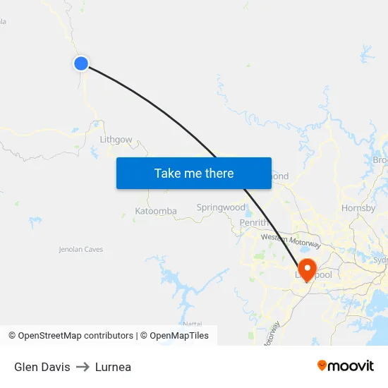 Glen Davis to Lurnea map