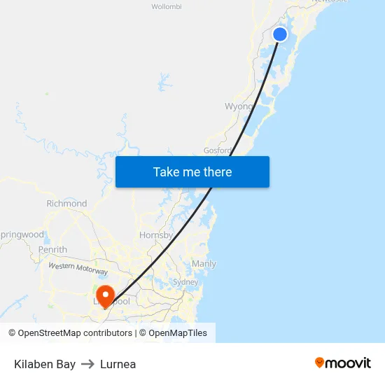Kilaben Bay to Lurnea map