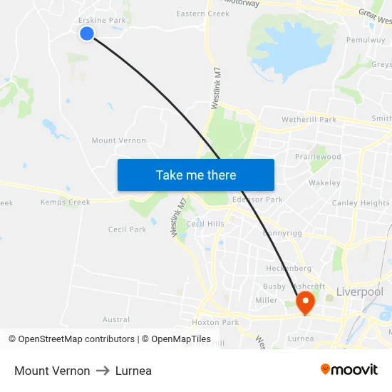 Mount Vernon to Lurnea map