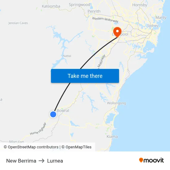 New Berrima to Lurnea map
