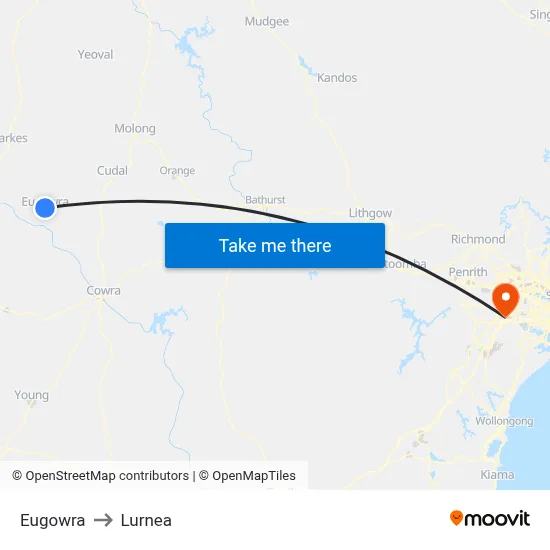 Eugowra to Lurnea map