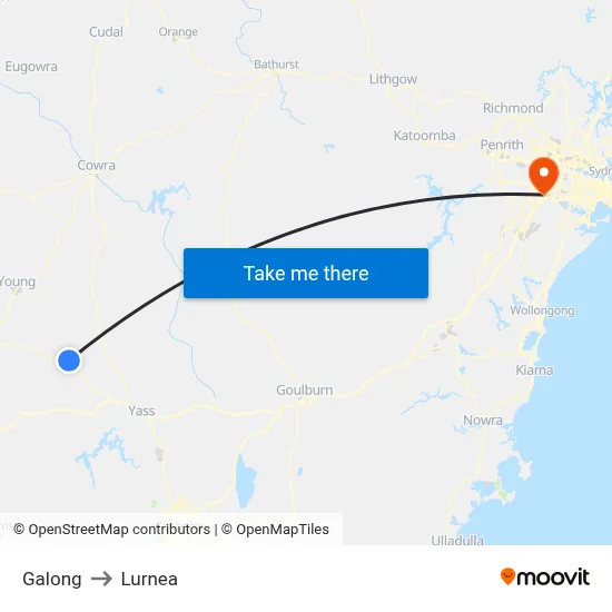 Galong to Lurnea map