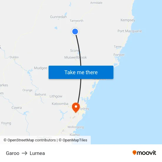 Garoo to Lurnea map