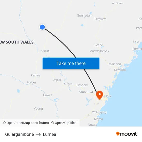 Gulargambone to Lurnea map