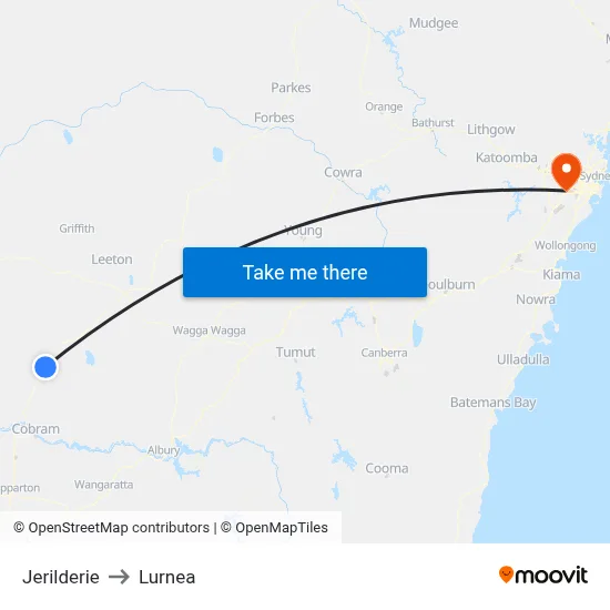 Jerilderie to Lurnea map
