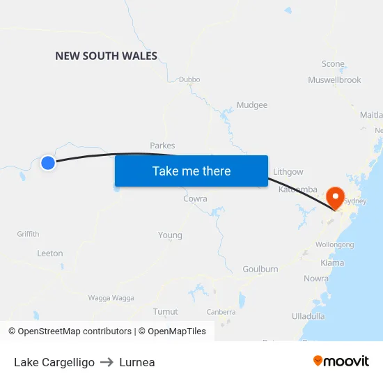Lake Cargelligo to Lurnea map
